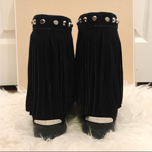 ✨MK suede fringe studded booties ✨ - Picture 2 of 12